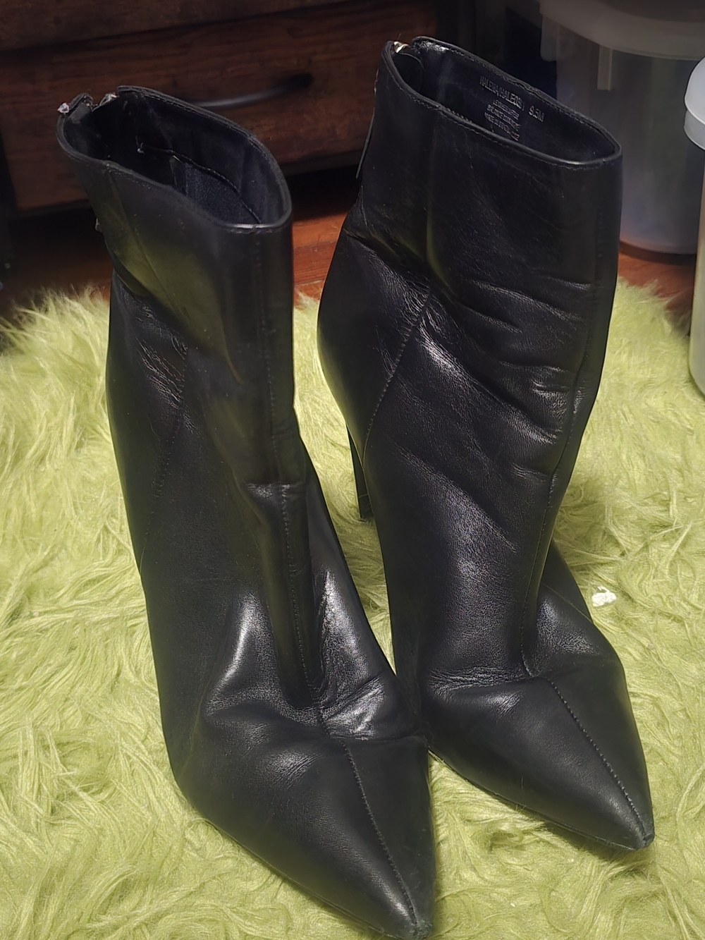 Steve Madden Black Pointed Stiletto Ankle Boots